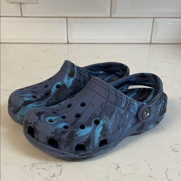 CROCS Other - KIDS' CROCS LITTLE KID CLASSIC MARBLED 2 CLOGS Blue Swirl Clog Shoes Size 13
